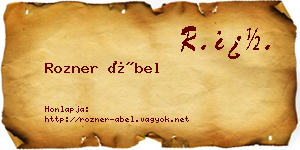 Rozner Ábel névjegykártya
