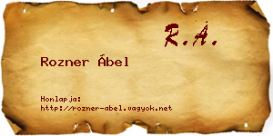 Rozner Ábel névjegykártya